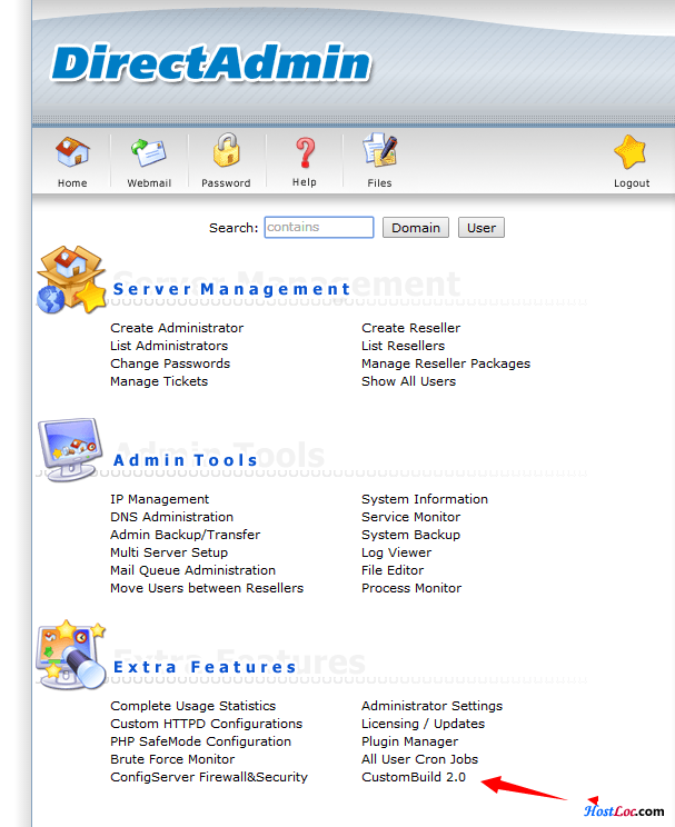 DirectAdmin 神插件之CustomBuild 2.0 UI-THE FREE SKY